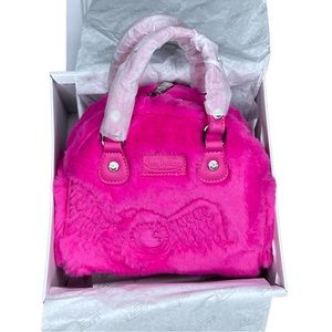 NWT - Von Dutch Vegan Beautiful Hot Pink Fur Small Bowling Bag 🎀Gives Barbie🎀